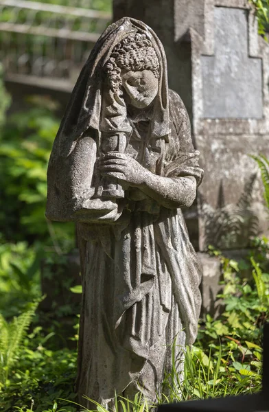 National Memorial Museum Lychakiv Kyrkogård Lviv Ukraina Gammal Staty Graven — Stockfoto