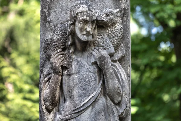 National Memorial Museum Lychakiv Kyrkogård Lviv Ukraina Gammal Staty Graven — Stockfoto