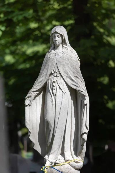 National Memorial Museum Lychakiv Kyrkogård Lviv Ukraina Gammal Staty Graven — Stockfoto