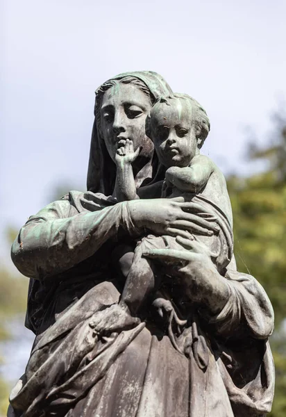 National Memorial Museum Lychakiv Kyrkogård Lviv Ukraina Gammal Staty Graven — Stockfoto