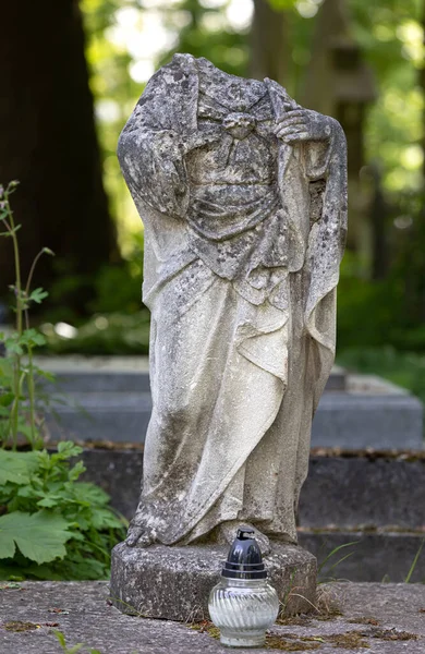 National Memorial Museum Lychakiv Cemetery Lviv Ukraine Ancienne Statue Sur — Photo