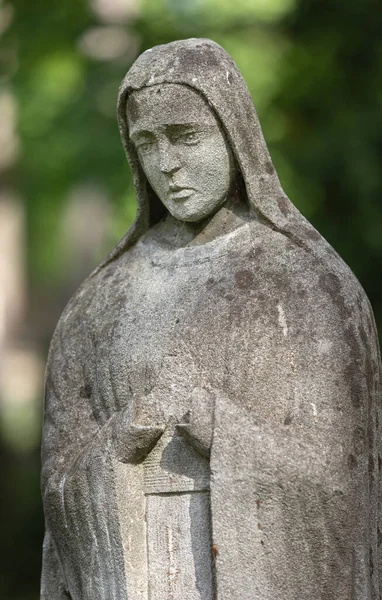 Národní Muzeum Památníku Lychakiv Hřbitov Lvově Ukrajina Stará Socha Hrobě — Stock fotografie