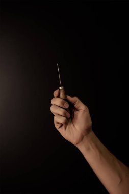 Deri el sanatları nesne için kullanarak aracı ile holding eller imalatı