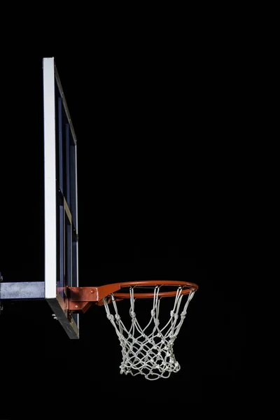 Aro de basquete vermelho isolado em preto. Anel de basquete . — Fotografia de Stock