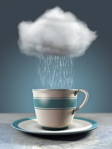 Filiżanka kawy i chmury — Zdjęcie stockowe