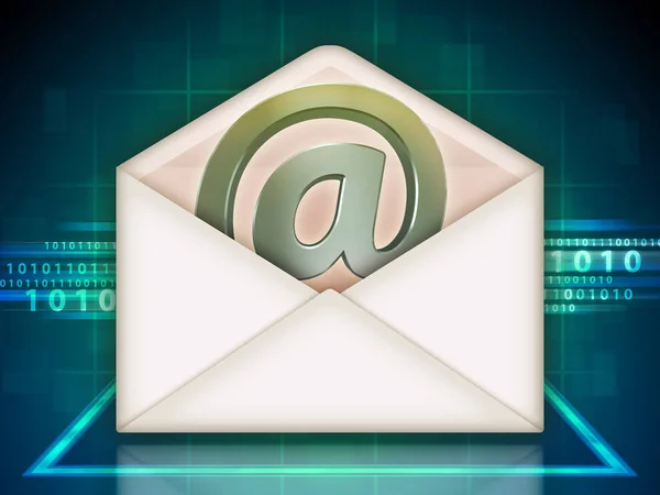 Open envelop en e-mail symbool — Stockfoto