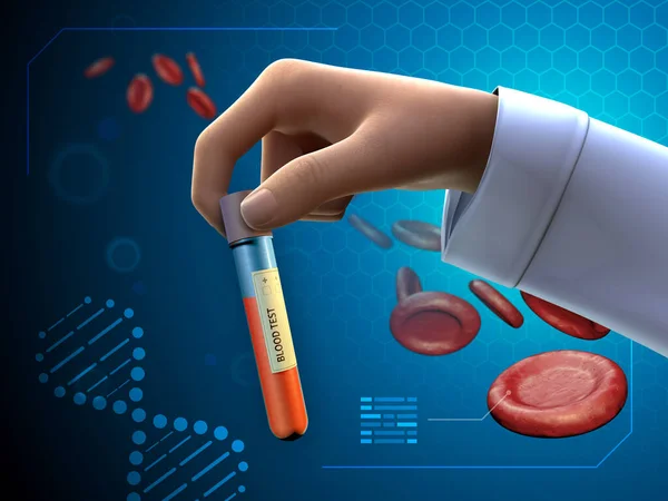 Health Professional Holding Blood Sample Digital Illustration — Stock Photo, Image