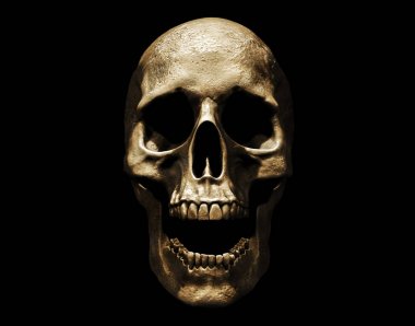 Boş arka plan 3d duvar kağıdı illüstrasyon içinde izole kafatası çığlık