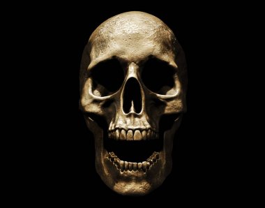 Skull screaming isolated in empty background 3d illustration wallpaper clipart