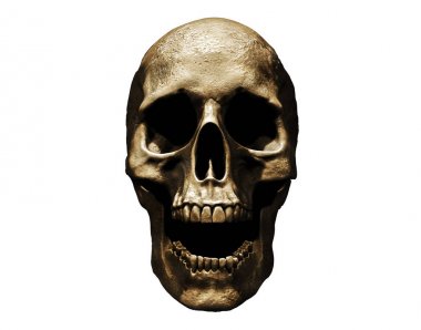 Boş arka plan 3d duvar kağıdı illüstrasyon içinde izole kafatası çığlık