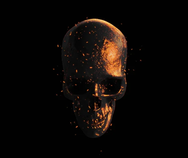 Skull Burned Isolated Wallpaper Illustration — Stock Photo, Image