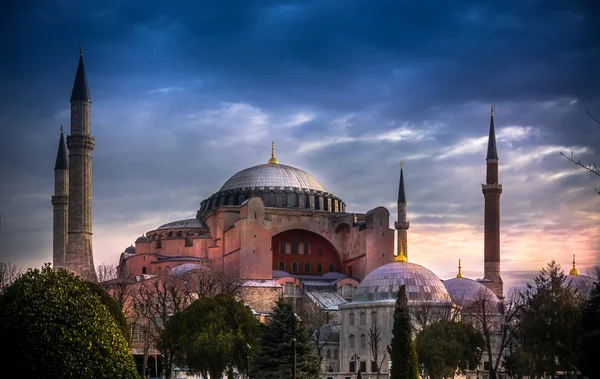 Kościół Hagia Sophia Meczet Teraz Muzeum Stambule Turcja Widok Zachód — Zdjęcie stockowe