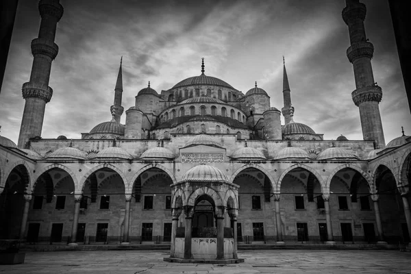 Sultanahmet Moschee Die Blaue Moschee Istanbul Türkei Außenansicht Schwarz Weiß — Stockfoto