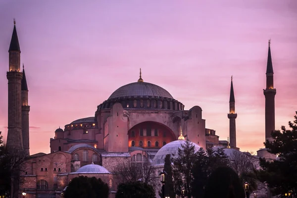 Собор Святої Софії Мечеть Нині Музей Стамбулі Вид Море Захід — стокове фото