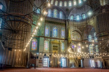 İç tasarım ve Sultanahmet Camii Sultanahmet Camii, Istanbul, Türkiye