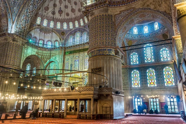 Diseño Interior Mezquita Sultanahmet Mezquita Azul Estambul Turquía — Foto de Stock