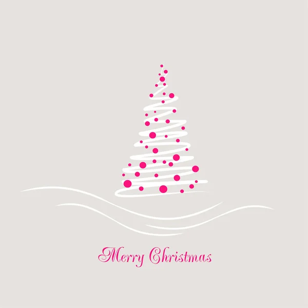 Delicate kerstboom met roze bauble — Stockvector