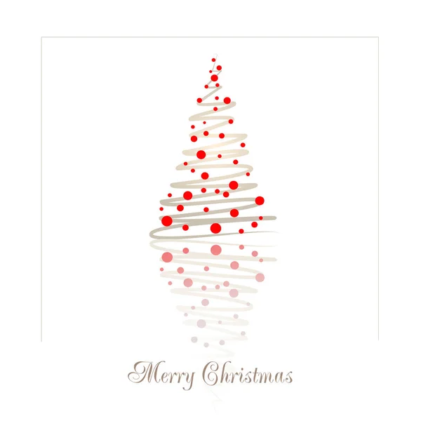 Рождественская елка с красными безделушками — стоковый вектор