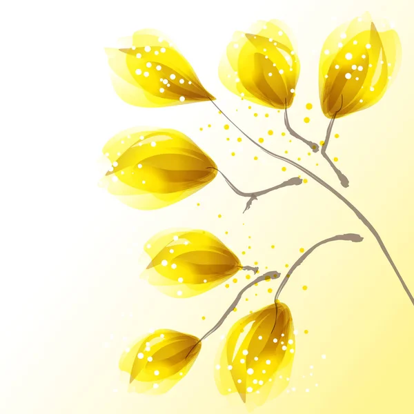 Blühendes Gelb Blumen Vektorillustration — Stockvektor