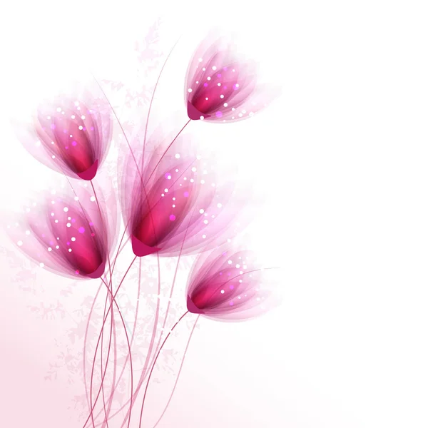 Fond Vectoriel Avec Bouquet Délicates Fleurs Pastel — Image vectorielle