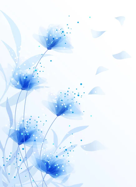 美丽的蓝花在风中飘扬 — 图库矢量图片