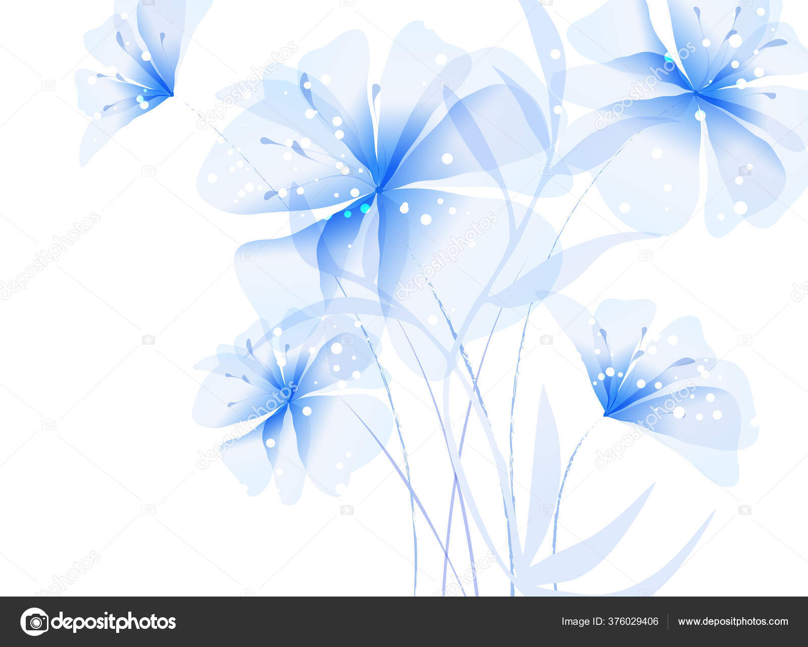 Vector Background Blue Flowers Stock Vector Image by ©almatea #376029406