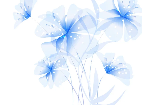Vector Background Blue Flowers — Stock Vector