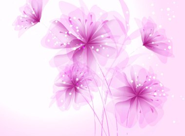 Pembe çiçekli vektör arkaplanı