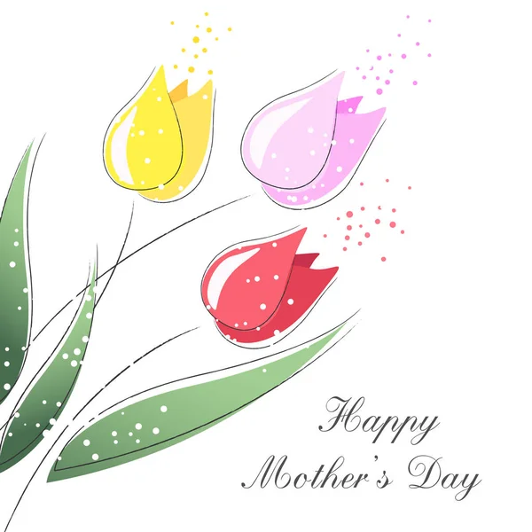 Fondo Vectorial Para Celebrar Día Madre Con Flores — Vector de stock