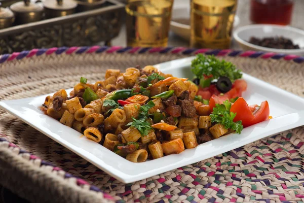 Arabische rundvlees pasta — Stockfoto
