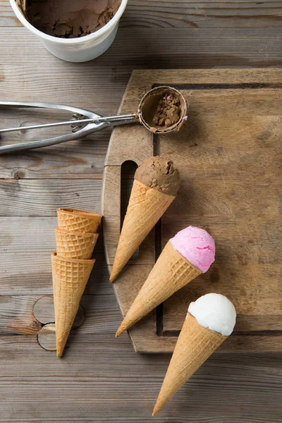 Processo di preparazione del gelato — Foto Stock