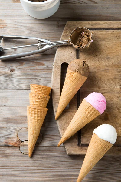 Processo di preparazione del gelato — Foto Stock