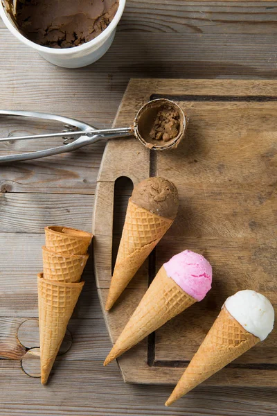 Processo di preparazione del gelato — Foto Stock