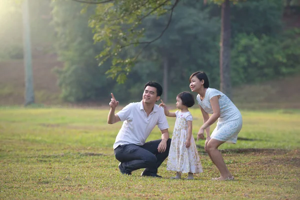 Asiático família no parque — Fotografia de Stock