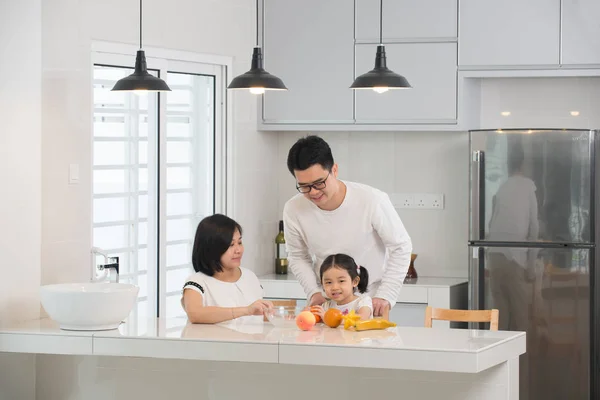 Asiatisk Familj Matlagning — Stockfoto