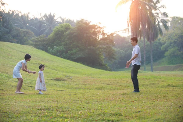 Asian family outdoor — Stock Photo, Image