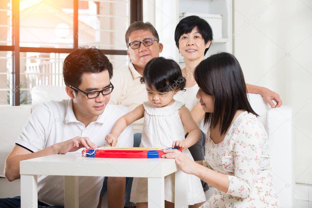 multi generation asian family 