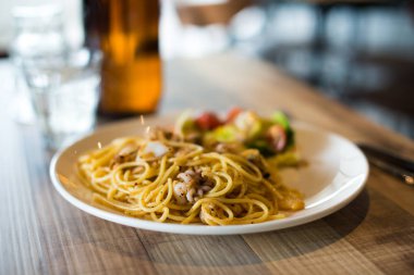 lezzetli deniz ürünleri spaghett 