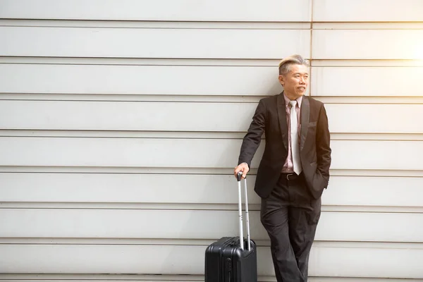 Homme d'affaires voyageant avec une valise — Photo