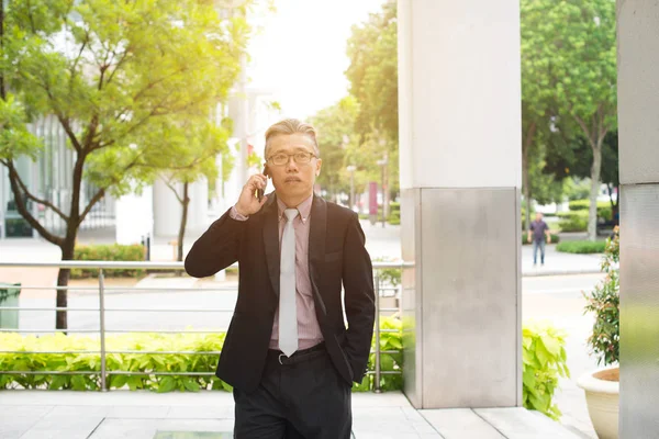 Zakenman praten over mobiele telefoon — Stockfoto