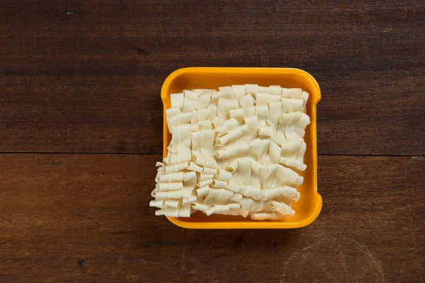 Fideos Instantáneos Crudos Mesa Madera — Foto de Stock