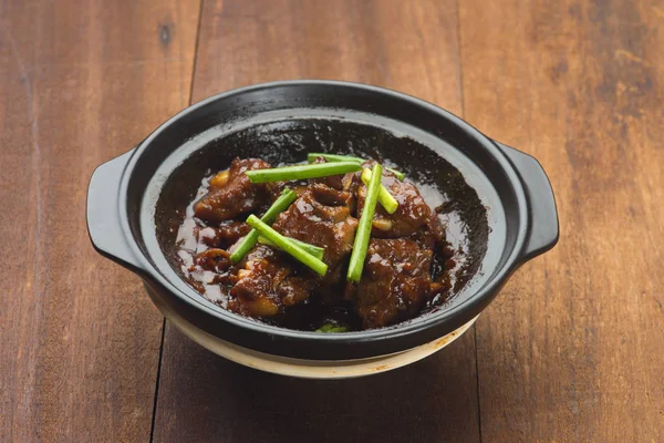 Trockenes Chili Kut Teh Malaiisches Schweinefleischgericht — Stockfoto