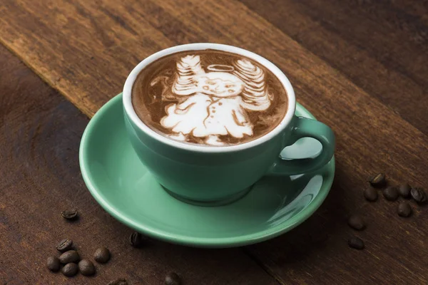 Malaikat Yang Terbuat Dari Bubuk Cokelat Kopi Latte — Stok Foto