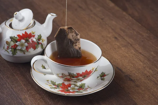 Chá Café Mesa Madeira — Fotografia de Stock