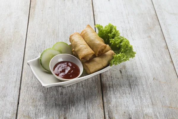 Spring Rolls Lumpia Asian Foods — Stock Photo, Image