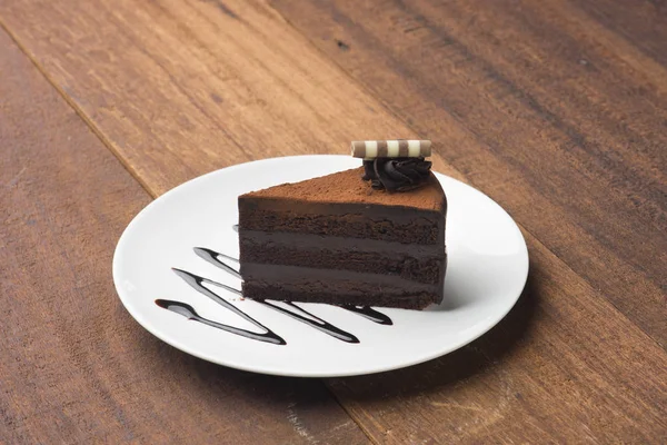Шоколадний Торт Фоні Дерева — стокове фото