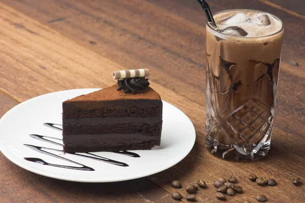 Pastel Chocolate Café Helado —  Fotos de Stock