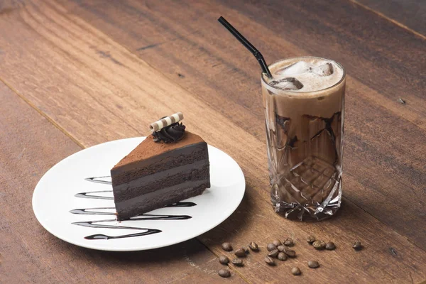 Chocolate Cake Iced Coffee — Stock Photo, Image