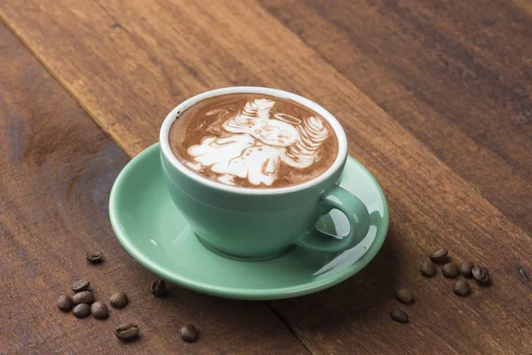 Engel Kaffee Kunst Mit Dunklem Hintergrund — Stockfoto