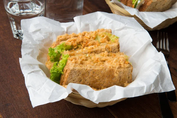 Chicken Floss Sandwich Close — Stock Photo, Image